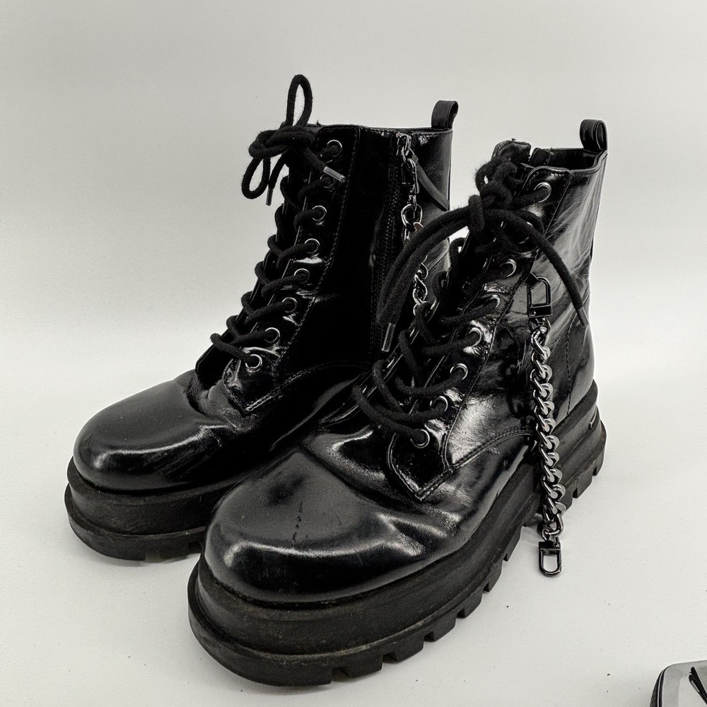Combat Boots Women's Size‎ 9 Black Chunky Platform Y2K Grunge 90s Goth Wednesday